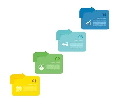 Infographic template business process workflow with four steps and upward a.. 库存插图