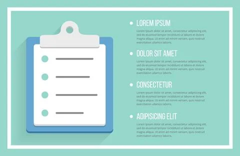 Infographic Template with Clipboard 스톡 일러스트