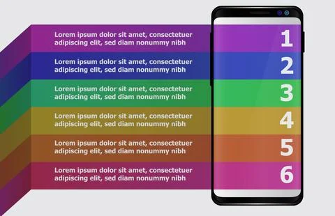 Infographic template of column graph topic with mobile tablet phone, presentatio Stockillustratie