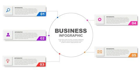 Infographic template design. 5 step timeline journey. Process diagram, 5 ba.. 스톡 일러스트