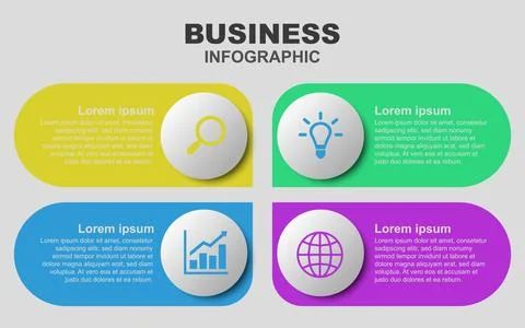 The infographic template design process. The process of visualizing busines.. 스톡 일러스트