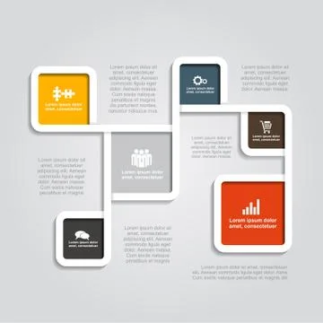 Infographic template with elements and icons. Vector illustration Stock Illustration