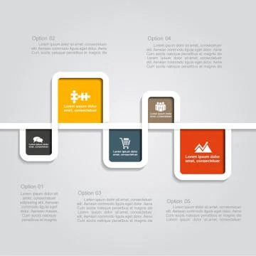 Infographic template with elements and icons. Vector illustration Stock Illustration