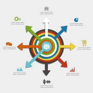Infographic template with elements and icons. Vector illustration Illustrazione stock