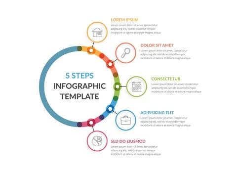 Infographic Template with Five Elements Stockillustratie