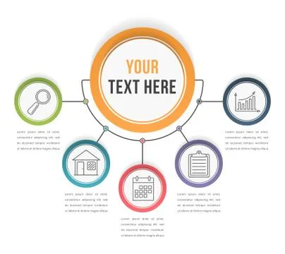 Infographic Template with Five Steps Illustrazione stock