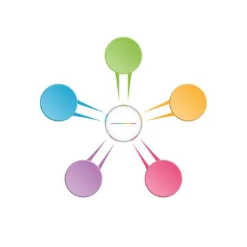 Infographic template form of flower petals 5 position Stock Illustration