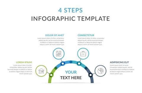 Infographic Template with Four Elements Stock Illustration