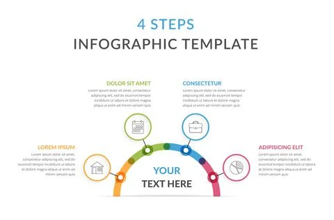 Infographic Template with Four Elements Stock Illustration