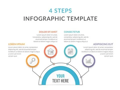Infographic Template with Four Elements Illustrazione stock