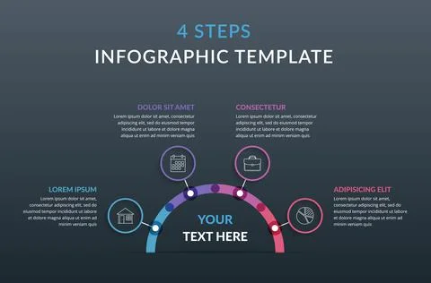 Infographic Template with Four Elements Illustrazione stock
