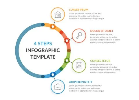 Infographic Template with Four Elements Illustrazione stock