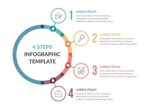 Infographic Template with Four Elements Stock Illustration