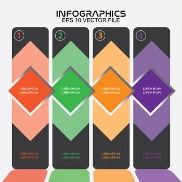 Infographic template with four options Stock Illustration