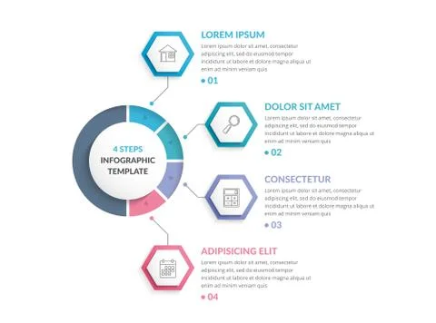 Infographic Template with Four Steps Stock Illustration