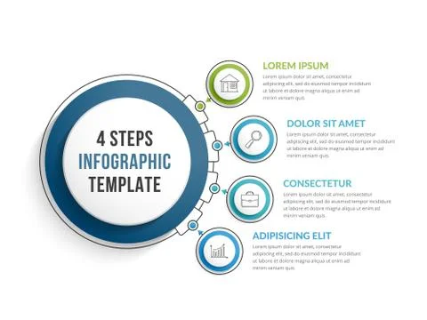 Infographic Template with Four Steps Stock Illustration