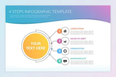 Infographic Template with Four Steps Stock Illustration