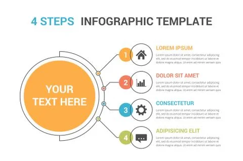 Infographic Template with Four Steps Stock-Illustration
