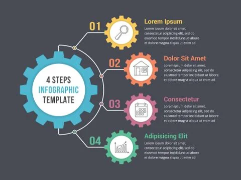 Infographic Template with Gear Stock Illustration