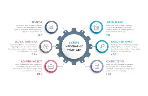 Infographic Template with Gear 스톡 일러스트