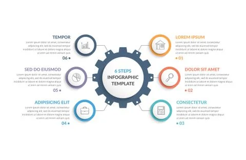 Infographic Template with Gear Stock Illustration