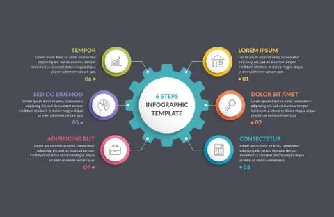 Infographic Template with Gear Stock Illustration