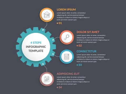 Infographic Template with Gear 스톡 일러스트