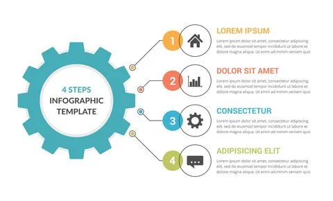 Infographic Template with Gear Illustrazione stock