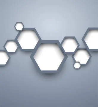 Infographic template with hexgaons Stock Illustration