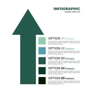 Infographic template with infographic template with arrow pointing blocks. Stock Illustration
