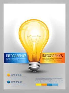 Infographic template of lightbulb Stock Illustration