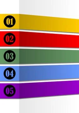 Infographic template for presentation of five options or steps with blank fra Illustrazione stock