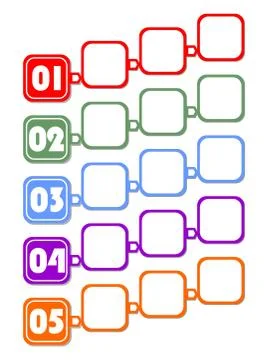 Infographic template for presentation of five options or steps with blank fra Stock Illustration