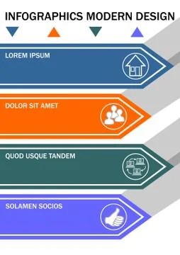 Infographic template, process in four steps. Minimalist vizualization with Stock Illustration