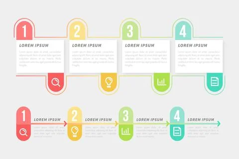 Infographic template with process Stock Illustration