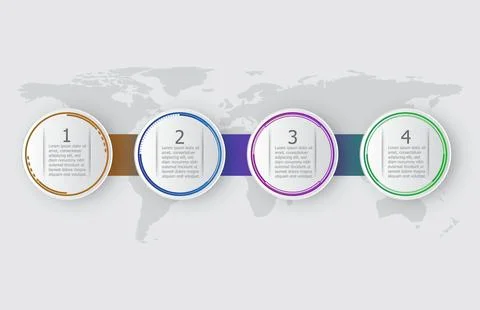 Infographic template of process step timeline modern electronic circle , pr.. Stock Illustration