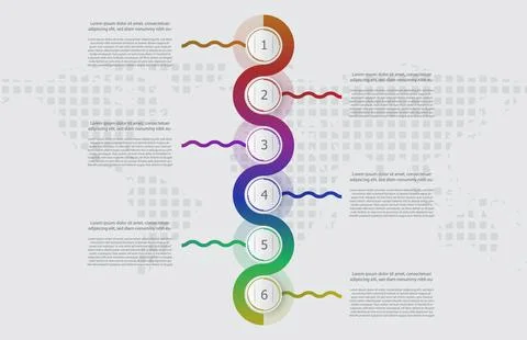 Infographic template of process step timeline modern electronic circle , pr.. Stock Illustration
