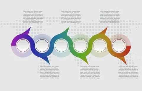Infographic template of process step timeline modern circle , presentation .. Stock Illustration