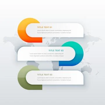 Infographic template showing three steps 스톡 일러스트