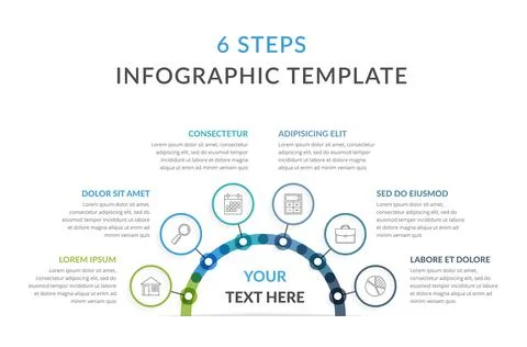 Infographic Template with Six Elements Stockillustratie