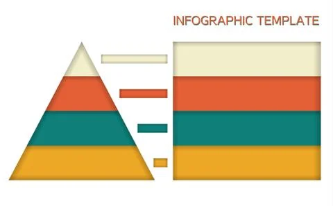 Infographic template in solid colors - pyramid and chart Stock Illustration