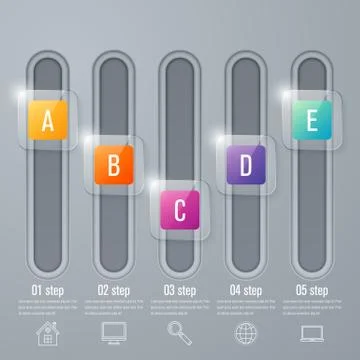 Infographic template of square elements Stock Illustration