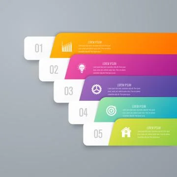 Infographic template of square elements Stock Illustration