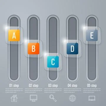 Infographic template of square elements Stock Illustration