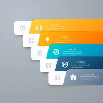 Infographic template of square elements Stock Illustration