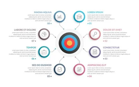 Infographic Template with Target 스톡 일러스트