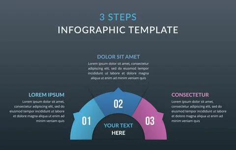 Infographic Template with Three Elements Illustrazione stock
