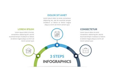 Infographic Template with Three Elements Stock Illustration