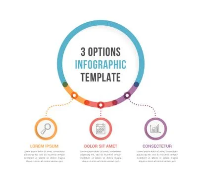 Infographic Template with Three Options 스톡 일러스트