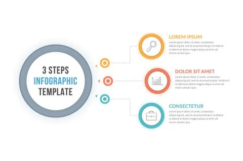 Infographic Template with Three Steps 스톡 일러스트